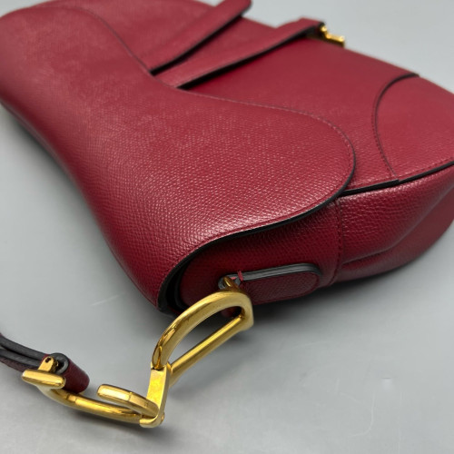 Dior Medium Saddle Bag Grained Calfskin Red
