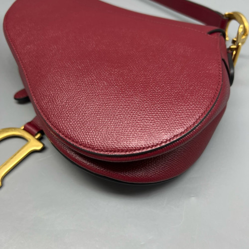Dior Medium Saddle Bag Grained Calfskin Red