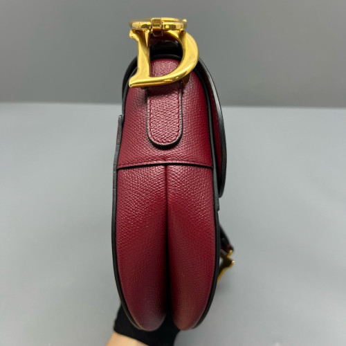 Dior Medium Saddle Bag Grained Calfskin Red