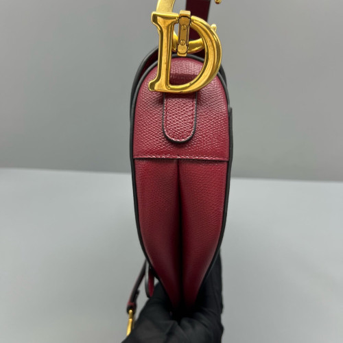 Dior Medium Saddle Bag Grained Calfskin Red