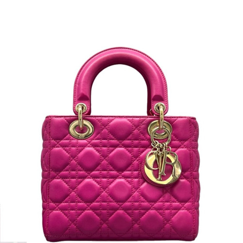 Dior Small Lady Dior Calfskin Magenta