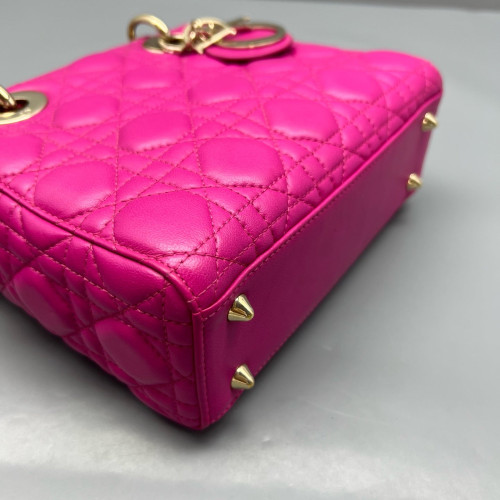 Dior Small Lady Dior Calfskin Magenta