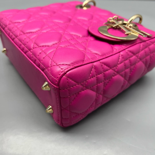 Dior Small Lady Dior Calfskin Magenta