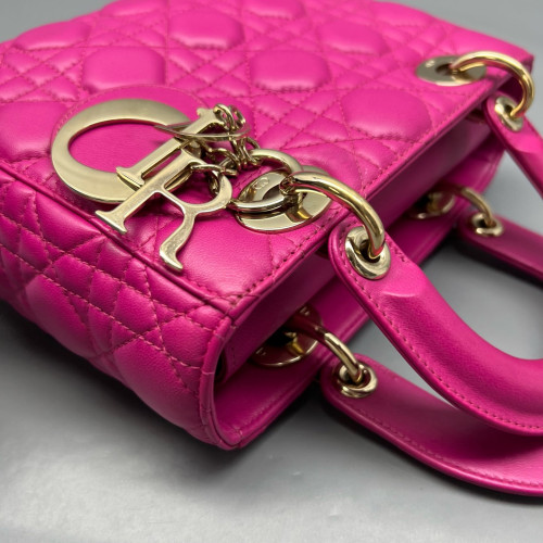 Dior Small Lady Dior Calfskin Magenta
