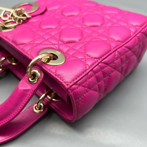 Dior Small Lady Dior Calfskin Magenta