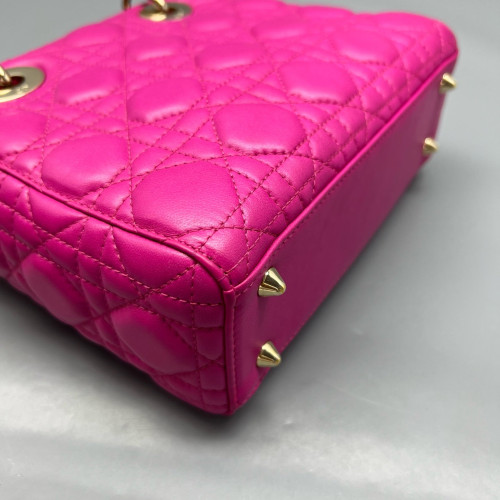 Dior Small Lady Dior Calfskin Magenta