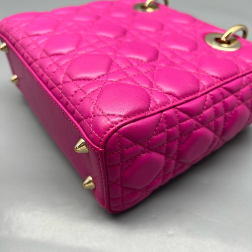 Dior Small Lady Dior Calfskin Magenta