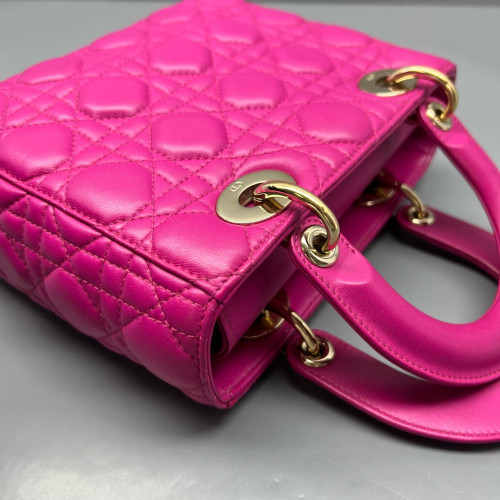 Dior Small Lady Dior Calfskin Magenta