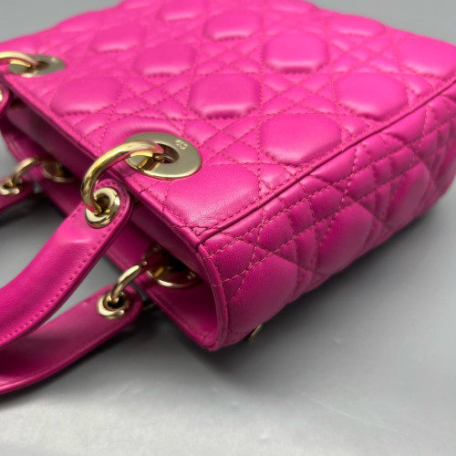 Dior Small Lady Dior Calfskin Magenta