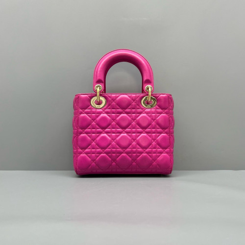 Dior Small Lady Dior Calfskin Magenta