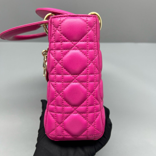 Dior Small Lady Dior Calfskin Magenta