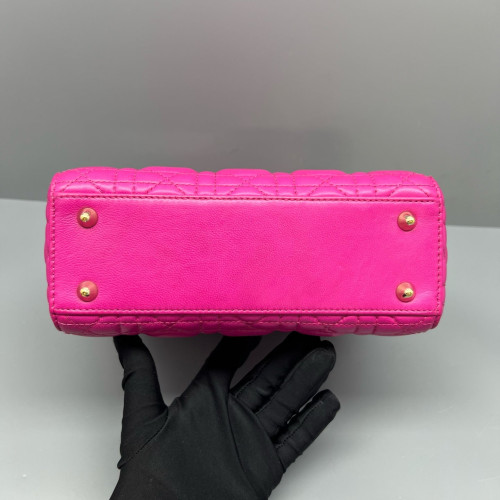 Dior Small Lady Dior Calfskin Magenta