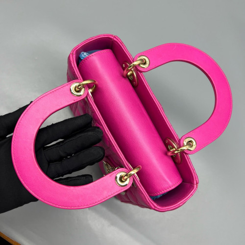 Dior Small Lady Dior Calfskin Magenta