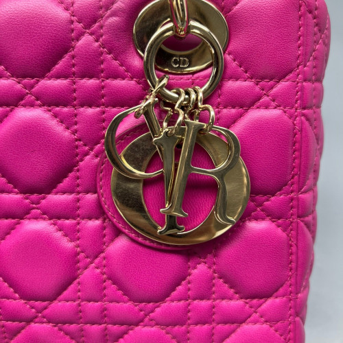 Dior Small Lady Dior Calfskin Magenta