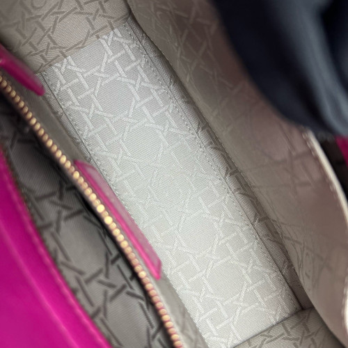 Dior Small Lady Dior Calfskin Magenta