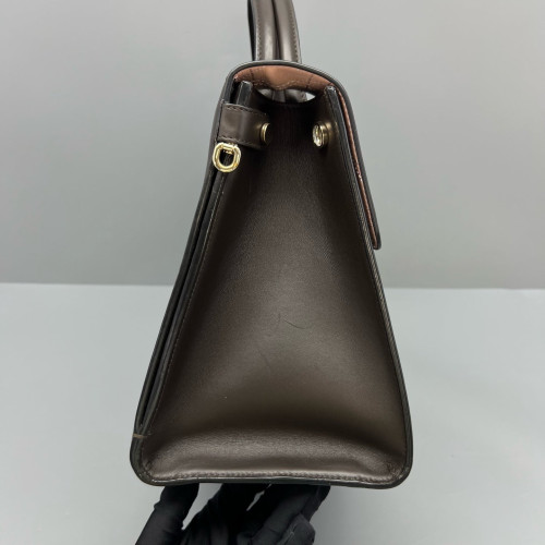 Dior Diorever Flap Calfskin Dark Brown