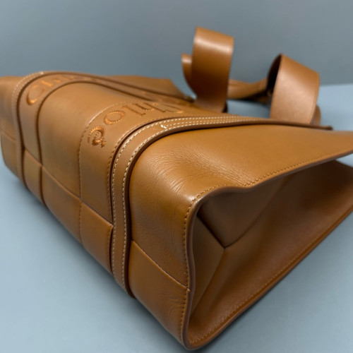 Chloe Medium Woody Ribbon Tote Smooth Calfskin Tan