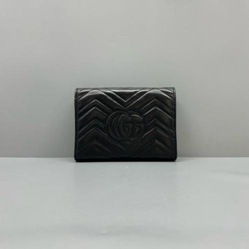 Gucci Matelasse GG Marmont Chain Wallet Calfskin Black
