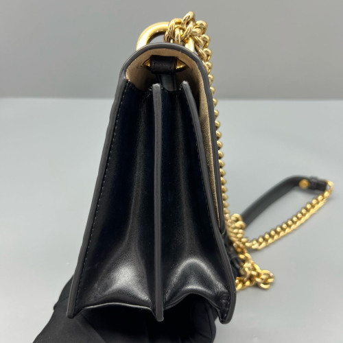 Fendi Small Kan U Embossed FF Calfskin Brown Black