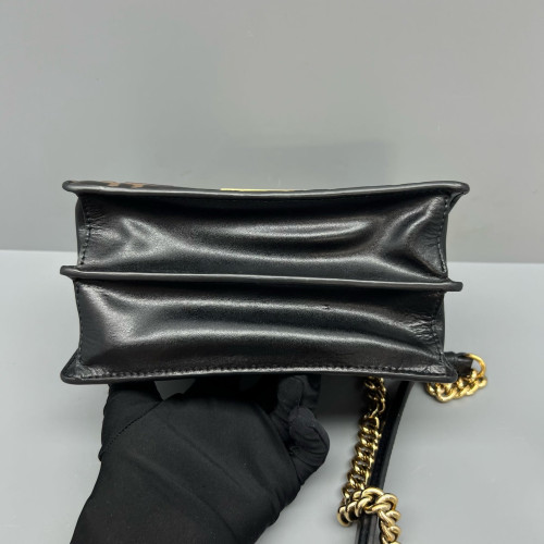 Fendi Small Kan U Embossed FF Calfskin Brown Black