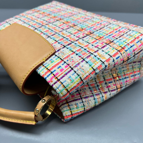 Louis Vuitton Capucines BB Tweed Calfskin Beige