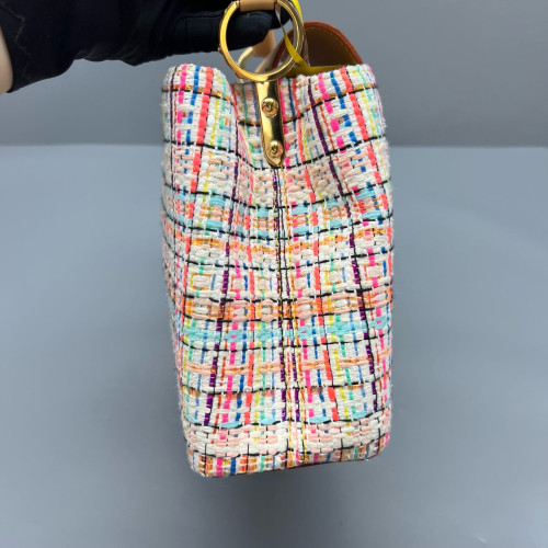 Louis Vuitton Capucines BB Tweed Calfskin Beige