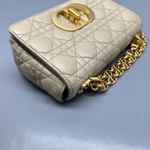 Dior Mini Caro Bag Calfskin Natural Tan