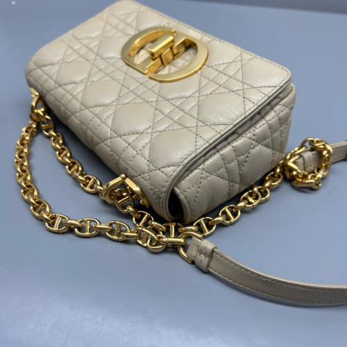 Dior Mini Caro Bag Calfskin Natural Tan