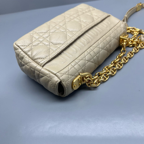 Dior Mini Caro Bag Calfskin Natural Tan