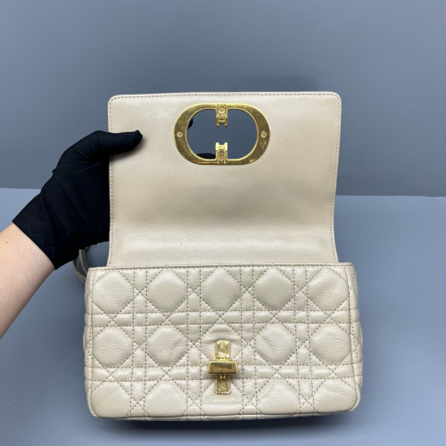 Dior Mini Caro Bag Calfskin Natural Tan
