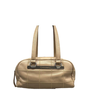 Chanel Chocolate Bar Shoulder Bag Calfskin Natural Tan