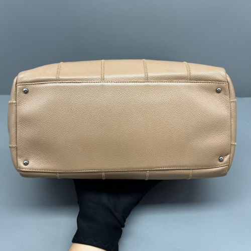 Chanel Chocolate Bar Shoulder Bag Calfskin Natural Tan