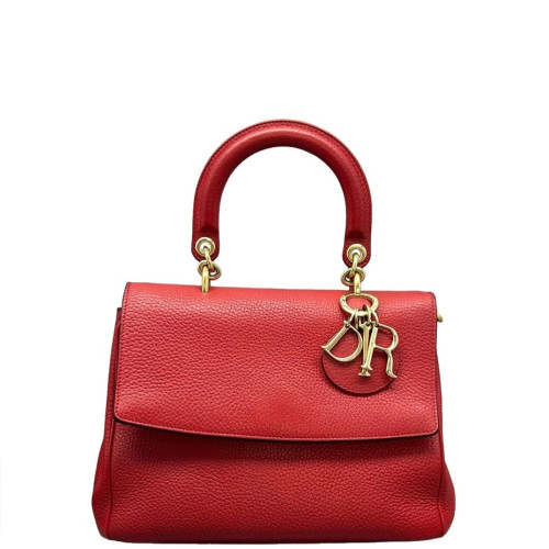 Dior Small Be Dior Flap Grained Calfskin Red