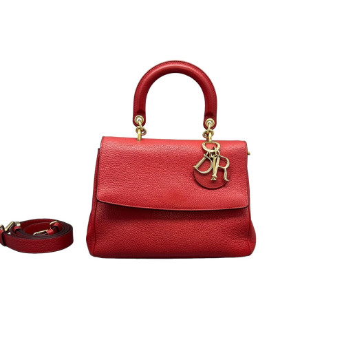 Dior Small Be Dior Flap Grained Calfskin Red