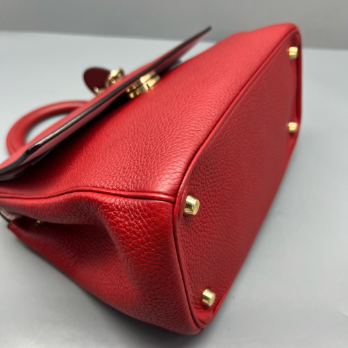 Dior Small Be Dior Flap Grained Calfskin Red