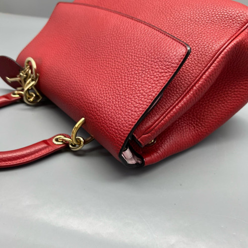 Dior Small Be Dior Flap Grained Calfskin Red
