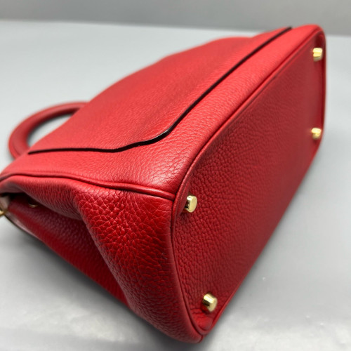 Dior Small Be Dior Flap Grained Calfskin Red