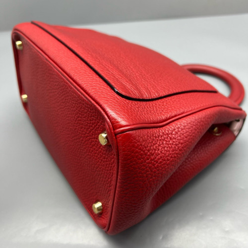 Dior Small Be Dior Flap Grained Calfskin Red