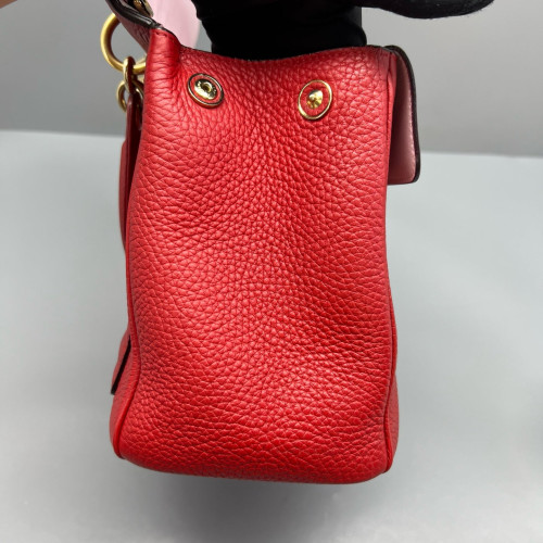 Dior Small Be Dior Flap Grained Calfskin Red