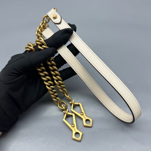Gucci Matelasse Small GG Marmont Top Handle Chain Shoulder Bag Calfskin White Gucci Matelasse Small GG Marmont Top Handle Chain Shoulder Bag Calfskin White
