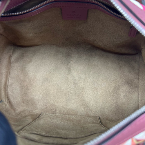 Gucci Boston Bag GG Supreme Monogram Blooms Beige Pink Green