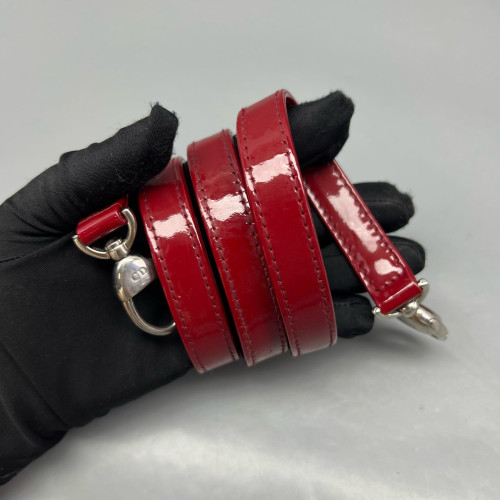 Dior Small Lady Dior Patent Calfskin Red
