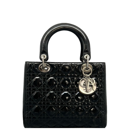 Dior Medium Lady Dior Patent Calfskin Black