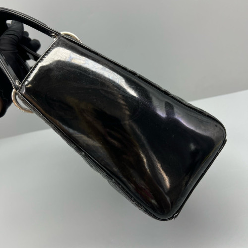 Dior Medium Lady Dior Patent Calfskin Black