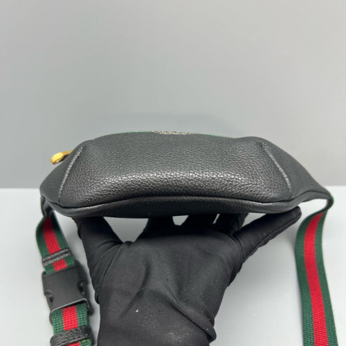 Gucci Logo Embossed Waist Belt Bag Calfskin Black Green Red