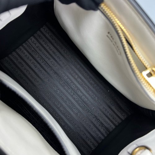 Prada Small Monochrome Tote Saffiano Calfskin White