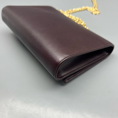 Salvatore Ferragamo Miss Vara Bow Crossbody Bag Saffiano Calfskin Burgundy