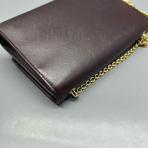 Salvatore Ferragamo Miss Vara Bow Crossbody Bag Saffiano Calfskin Burgundy