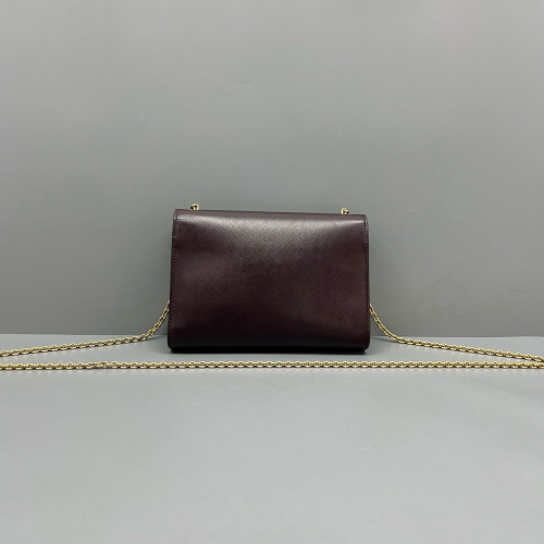 Salvatore Ferragamo Miss Vara Bow Crossbody Bag Saffiano Calfskin Burgundy