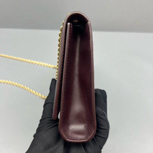 Salvatore Ferragamo Miss Vara Bow Crossbody Bag Saffiano Calfskin Burgundy